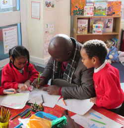 Bp Manuel visits a school