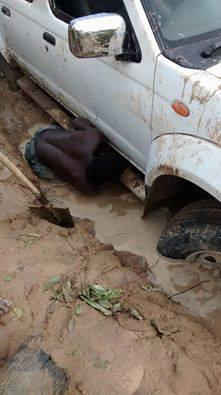 Vehicle in mud