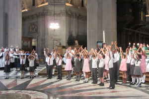 schoolchildren at ALMA service