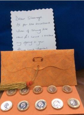 Gift letter with coins