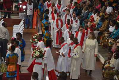 Clergy procession into consecration