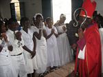 Bishop André and confirmation candidates