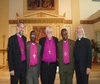 Bishops Dinis, Mark and Andre with Bishop and Dean of Vasteras, Sweden
