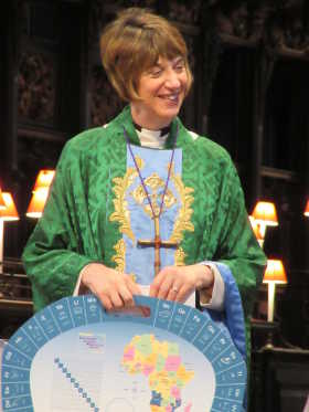 Bishop Rachel with Cross and Tutudesk